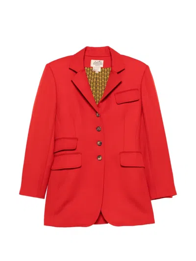 Pre-owned Hermes 1990s Single-breasted Jacket In Red