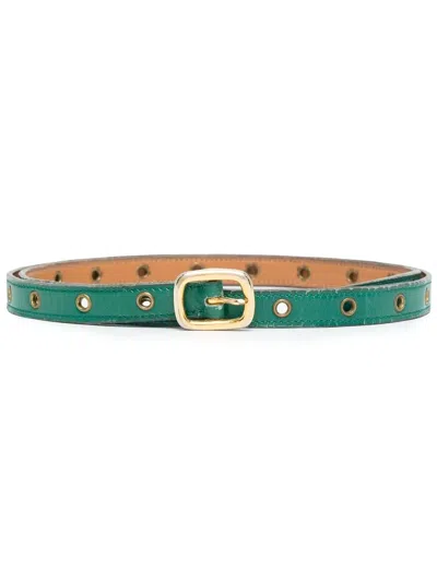Pre-owned Hermes 1990s  Skinny Design Buckled Belt In Green