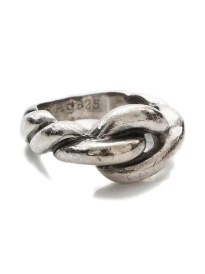 Pre-owned Hermes 1990s Torsade Ring In Silver