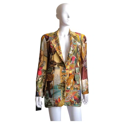 Pre-owned Hermes Hermès - 1990s Vintage Women's Silk Blazer By Oliver Kermit In Brown