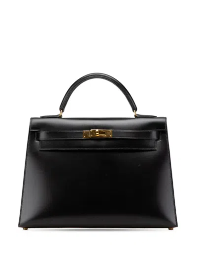 Pre-owned Hermes 1991 Box Calf Kelly Sellier 32 Satchel