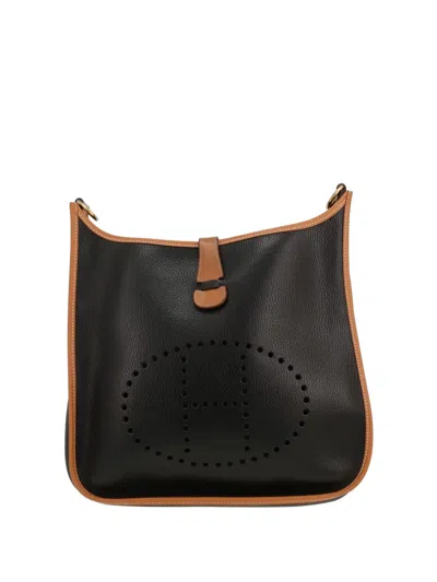Pre-owned Hermes 1991 Evelyne Shoulder Bag In Black
