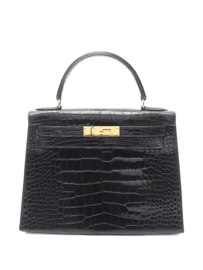 Pre-owned Hermes 1991 Kelly 28 Tote Bag In Black