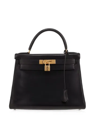 Pre-owned Hermes 1991 Kelly 28 Tote Bag In Black