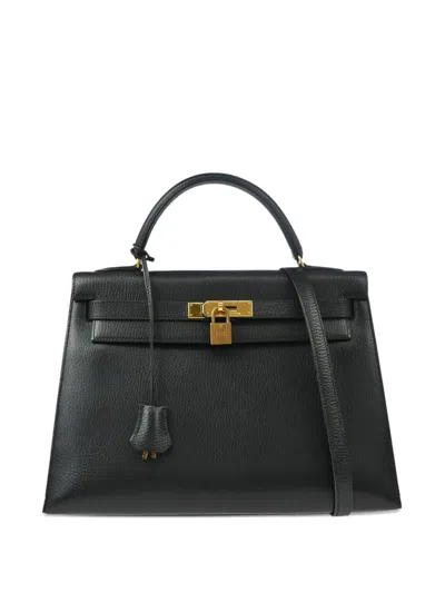 Pre-owned Hermes 1991 Kelly 32 Handbag In Black