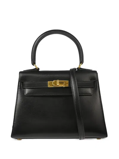 Pre-owned Hermes 1991 Mini Kelly 20 Sellier Tote Bag In 黑色