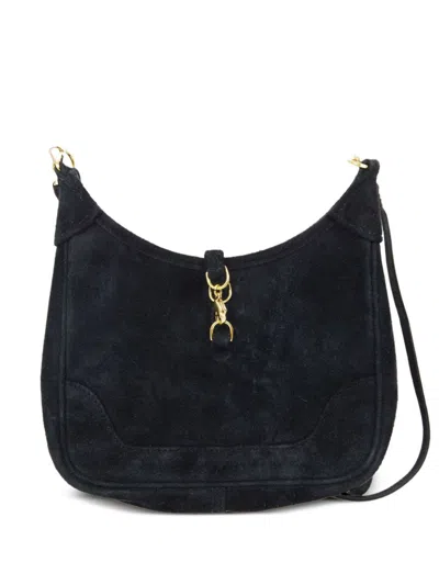 Pre-owned Hermes 1991 Mini Trim Shoulder Bag In Black