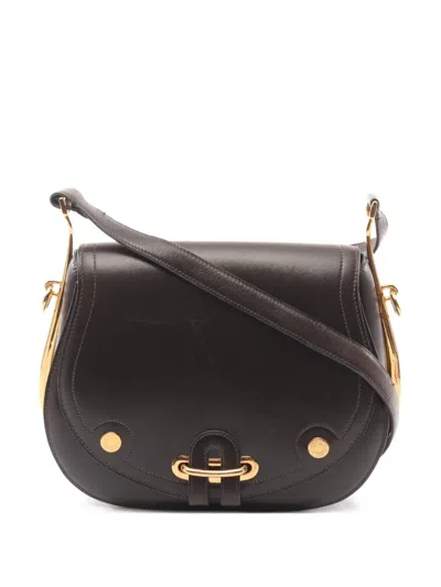 Pre-owned Hermes 1991 Passkey Shoulder Bag In Brown