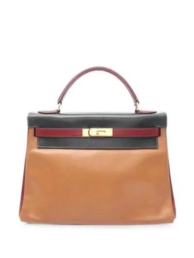 Pre-owned Hermes 1992 32 Kelly Tote Bag In Brown