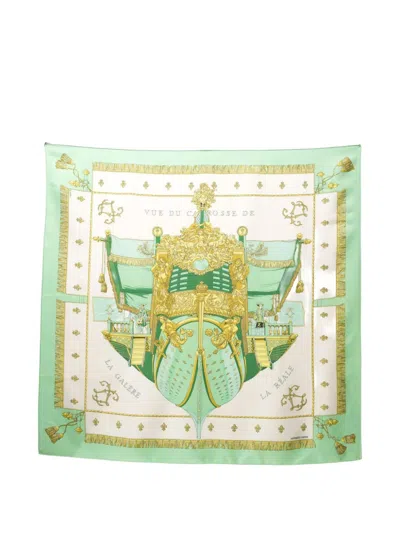 Pre-owned Hermes 1992 Graphic-print Scarf In Neutral