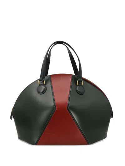 Pre-owned Hermes 1992 Il Handbag In Green