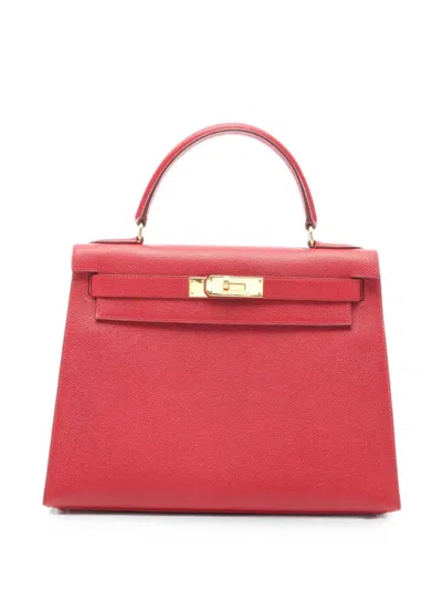 Pre-owned Hermes 1993 28 Kelly Tote Bag In Red