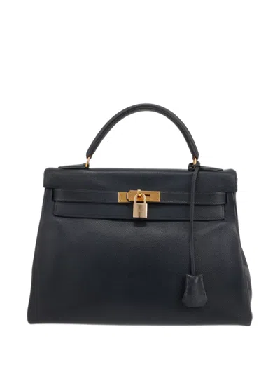 Hermes 1993 32 Kelly Tote Bag In Blue