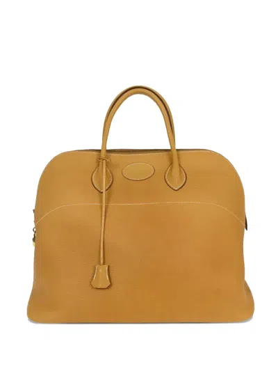 Pre-owned Hermes 1993 45 Bolide Leather Handbag In Neutral