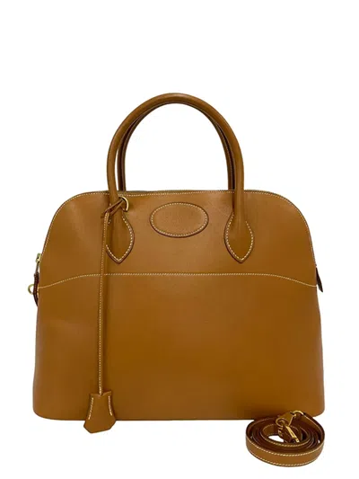 Pre-owned Hermes 1993 Bolide 35 Satchel In Brown