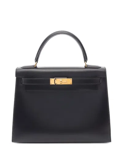 Pre-owned Hermes 1993 Kelly 28 Handbag In Black