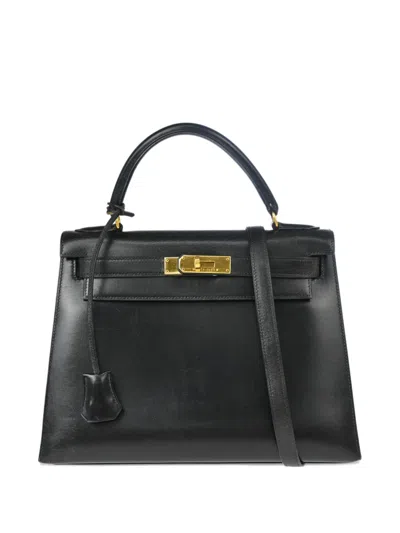 Pre-owned Hermes 1993 Kelly 28 Handbag In Black