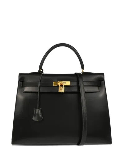 Pre-owned Hermes 1993 Kelly 35 Handbag In Black