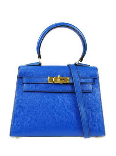 Pre-owned Hermes 1993  Kelly Sellier 20 Two-way Handbag In Blue