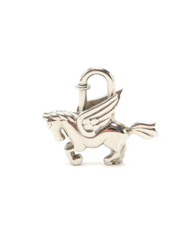 Hermes Hermès 1993 Pegasus Cadena Lock Charm In Silver