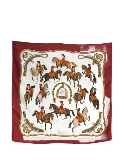 Pre-owned Hermes 1993 Reprise Silk Scarf In Red