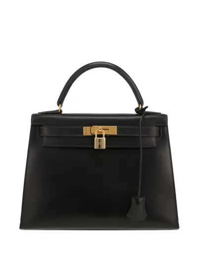 Pre-owned Hermes 1994 28 Kelly Handbag In Black