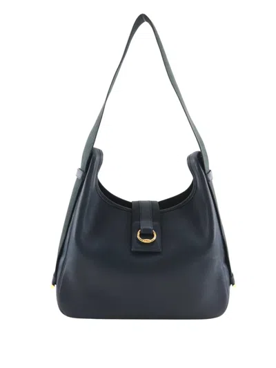 Pre-owned Hermes 1994 Courchevel Tsako Shoulder Bag In Blue