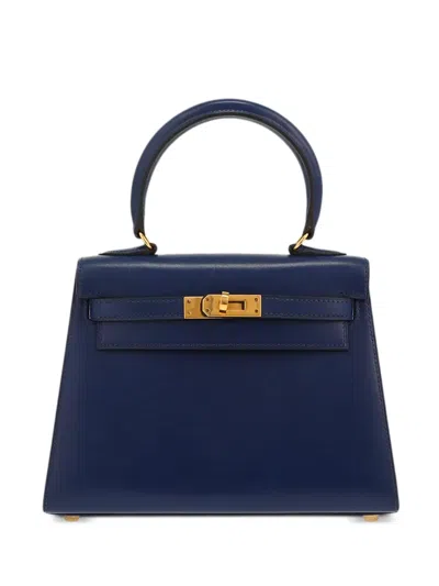 Pre-owned Hermes 1994 Kelly 20 Handbag In Blue