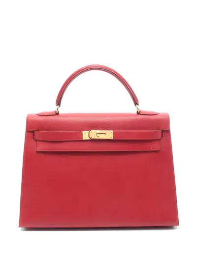 Pre-owned Hermes 1994 Kelly 32 Tote Bag In Red