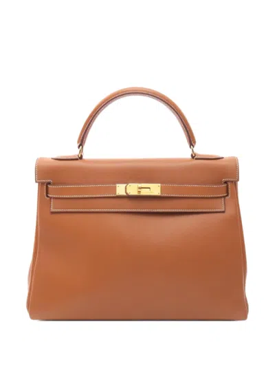 Pre-owned Hermes 1994 Kelly 32 Two-way Handbag In Brown