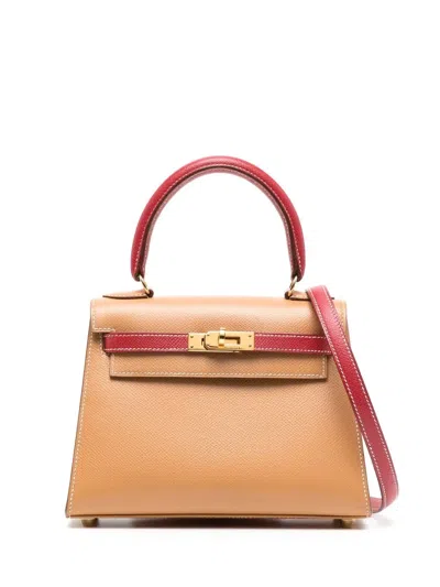Pre-owned Hermes 1994 Kelly Séllier 20 Two-way Bag In Brown