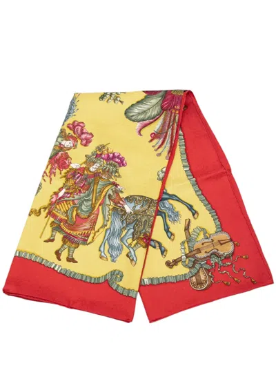 Pre-owned Hermes 1994 Les Fetes Du Roi Soleil Silk Scarf 90 Scarves In Multicolour