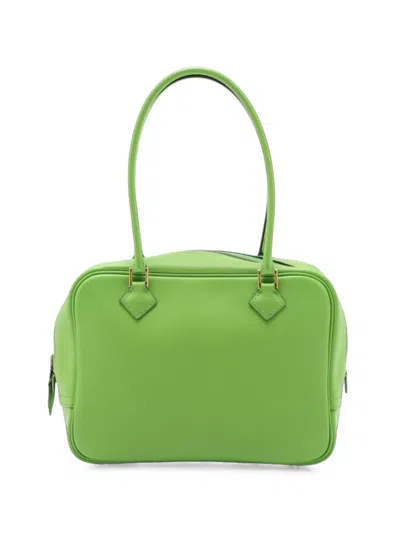 Pre-owned Hermes 1994 Mini Gulliver Plume 20 Handbag In Green