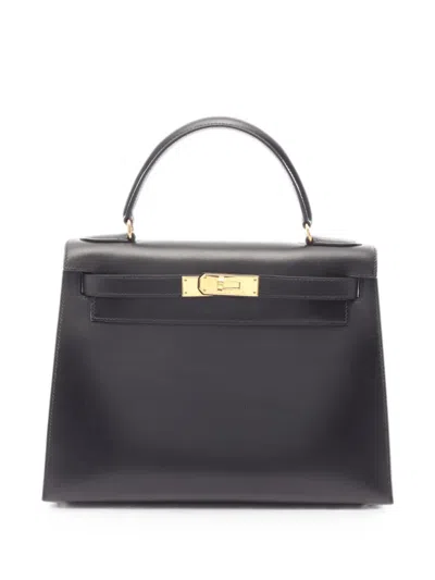 Pre-owned Hermes 1995 28 Kelly 2way Tote Bag In Black