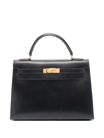 Pre-owned Hermes 1995 32 Kelly Tote Bag In Black