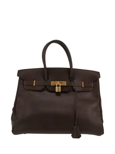 Pre-owned Hermes 1995 35 Birkin Handbag In Brown