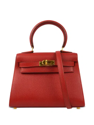 Pre-owned Hermes 1995 Kelly 20 Two-way Handbag In Red
