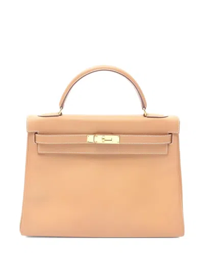 Pre-owned Hermes 1995 Kelly 32 Handbag In Neutral