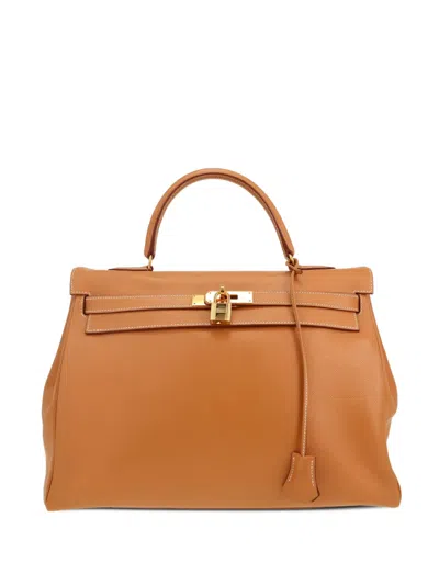 Pre-owned Hermes 1995 Kelly 35 Handbag In Brown