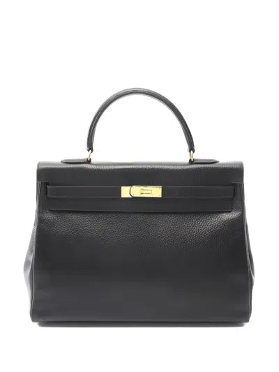 Pre-owned Hermes 1995 Kelly 35 Tote Bag In Black