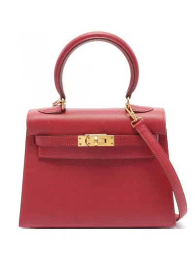Pre-owned Hermes 1995 Mini Kelly 20 Tote Bag In Red