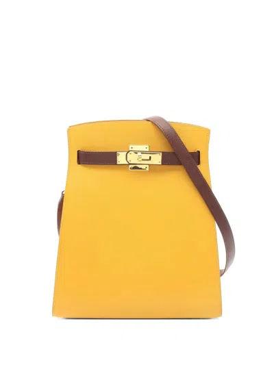 Pre-owned Hermes 1995 Mm Kelly Sport Shoulder Bag In Yellow