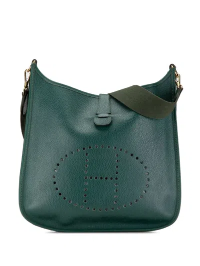 Pre-owned Hermes 1995 Togo Evelyne I Gm Crossbody Bag In Green