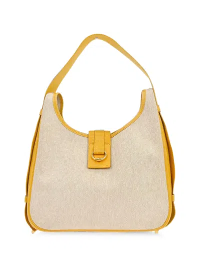 Pre-owned Hermes 1995 Tsako Canvas Shoulder Bag In Neutral