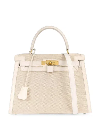 Hermes 1996 28 Kelly Sellier Tote Bag In Pink