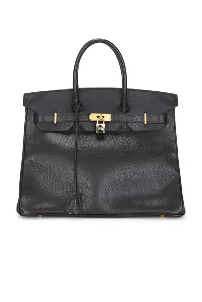 Pre-owned Hermes 1996 Ardennes Birkin 35 Retourne Handbag In Gray