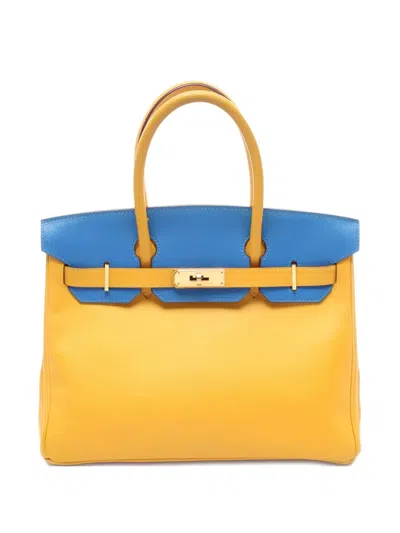 Pre-owned Hermes 1996 Birkin 30 Leather Tote Bag In Yellow