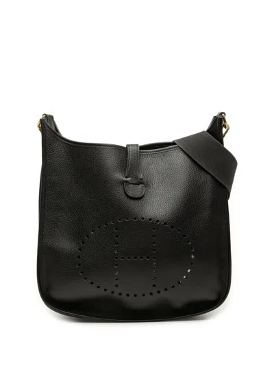 Pre-owned Hermes 1996 Clemence Evelyne I 33 Crossbody Bag In Black