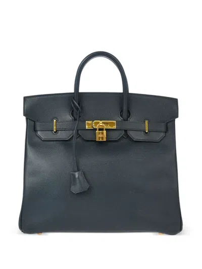 Pre-owned Hermes 1996 Haut À Courroies 32 Handbag In Blue