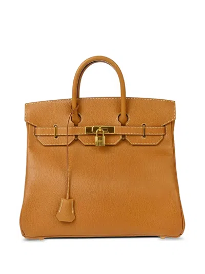 Pre-owned Hermes 1996 Haut À Courroies 32 Handbag In Brown